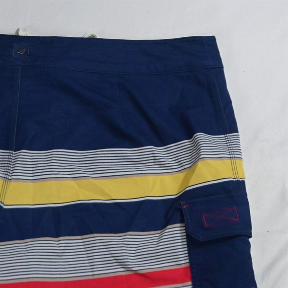 Sperry Top Sider 38 x 8" Blue Stripe Unlined Board Shorts - Picture 5 of 7
